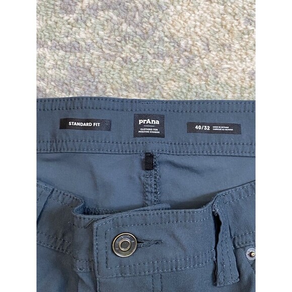 Prana Pants Mens 40/32 Blue BRION II Standard Fit Straight Leg Stretch Hiking - Picture 2 of 7